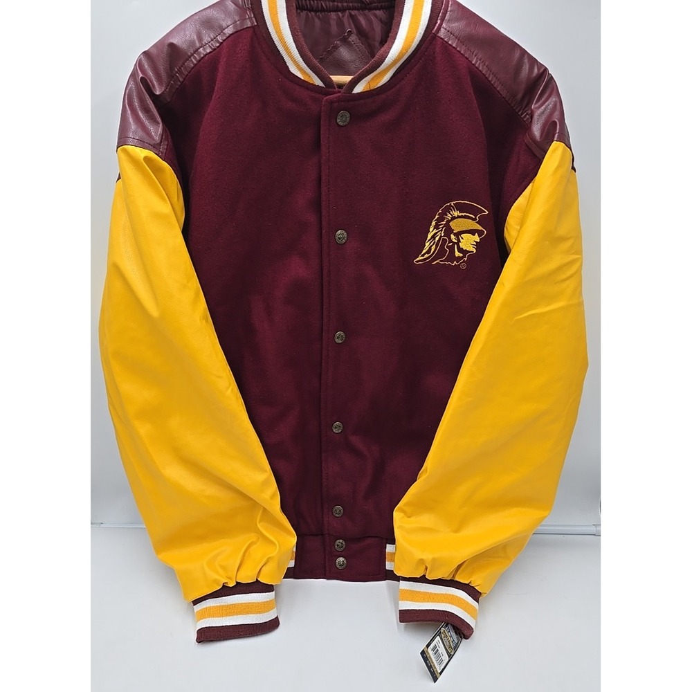 Steve Barrys USC Trojans Varsity Letterman‎ Jacket Burgundy Gold Men's L